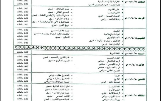 السودان – “الفضاء نيوز”: *التعليم والتربيه الوطنيه تعلن عن جدول امتحانات الشهادة الثانوية 2026*