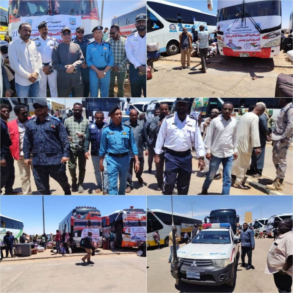 السودان – “الفضاء نيوز”: *”جهاز المخابرات العامة” يدعم العودة الطوعية بـ 22 بصاً بمعبر أرقين*